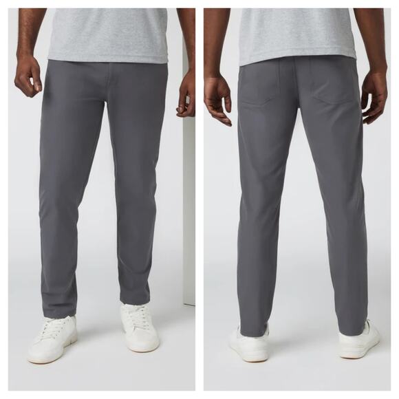 Vuori Mens Charcoal Gray Meta Athletic Slim Fit Pants - 36x30 (Size 34 Tag) - Picture 1 of 10